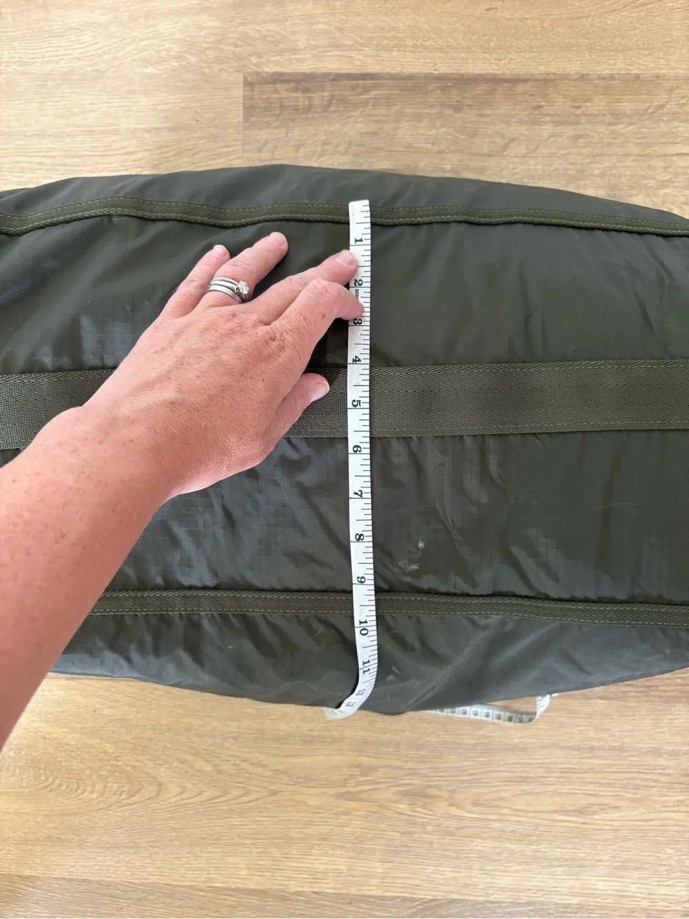 Lesportsac Olive Green Nylon Duffel Bag with Shoulder Strap
